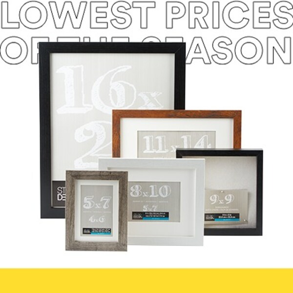black, brown and neutral wood frames in five different sizes